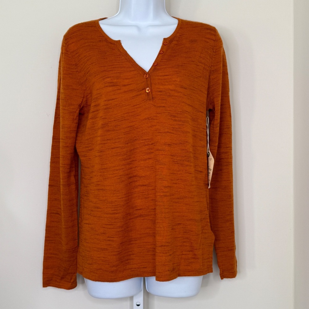 Telluride Clothing Company Women's Sweater V-Neck Size M‎ Rust